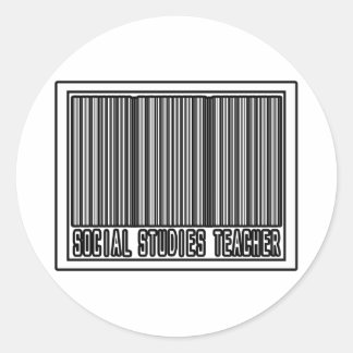 Pegatina Redonda Profesor de Barcode Social Studies
