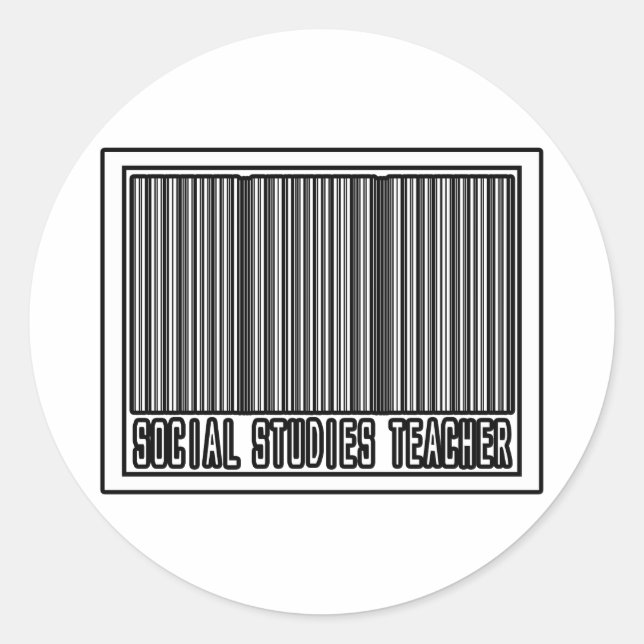 Pegatina Redonda Profesor de Barcode Social Studies (Anverso)