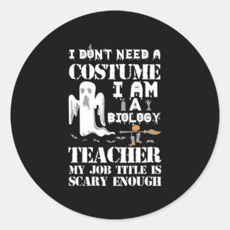 Pegatina Redonda Profesor de Biología Halloween Disstume asusta Gra