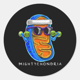 Pegatina Redonda Profesor de ciencia de biología celular Mightychon
