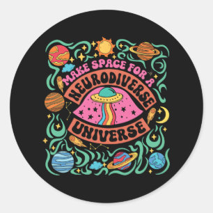 Pegatina Redonda Profesor de Educación Especial del Universo Neurod