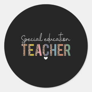 Pegatina Redonda Profesor de Educación Especial Sped Leopard Boh