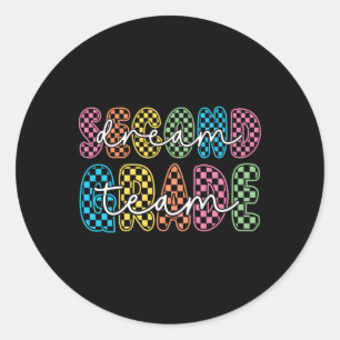 Pegatina Redonda Profesor de equipo de 2do grado primer día de regr