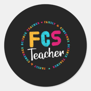 Pegatina Redonda Profesor de FCS Tee - Profesor electivo - Docente 