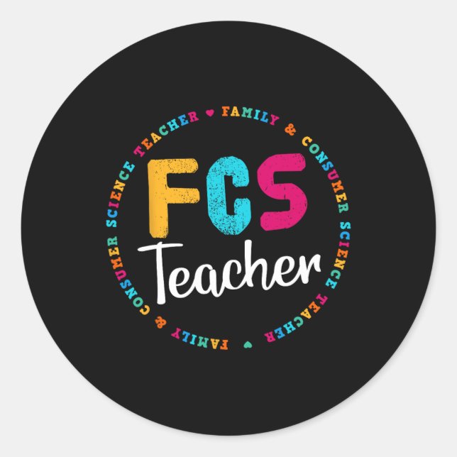 Pegatina Redonda Profesor de FCS Tee - Profesor electivo - Docente  (Anverso)