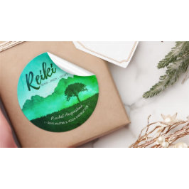 Pegatina Redonda Profesor de Mediación de Yoga Maestro de Reiki Nat