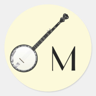 Pegatina Redonda Profesor de Música Banjo