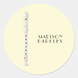 Pegatina Redonda Profesor de música de grabador