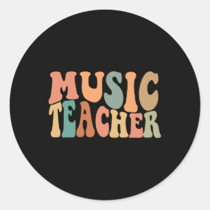 Pegatina Redonda Profesor de Música Groovy Lindo Byck Para Suminist