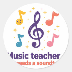 Pegatina Redonda Profesor de Música — La vida necesita una banda so
