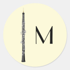 Pegatina Redonda Profesor de Música Oboe