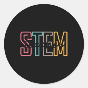 Pegatina Redonda Profesor De Tecnología De Ciencia De Stem De Vuelt