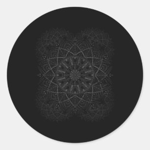 Pegatina Redonda Profesor de Yoga Regalo de Paz Hippie Mandala