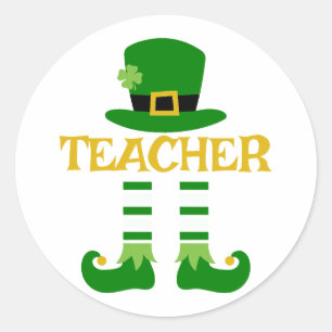 Pegatina Redonda Profesor - Día de San Patricio