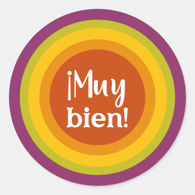 Pegatina Redonda Profesor español muy bien recompensado (Anverso)