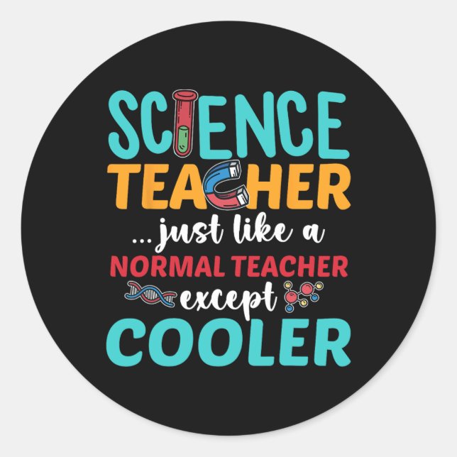 Pegatina Redonda Profesor Excepto Cooler De Vuelta A La Escuela De  (Anverso)