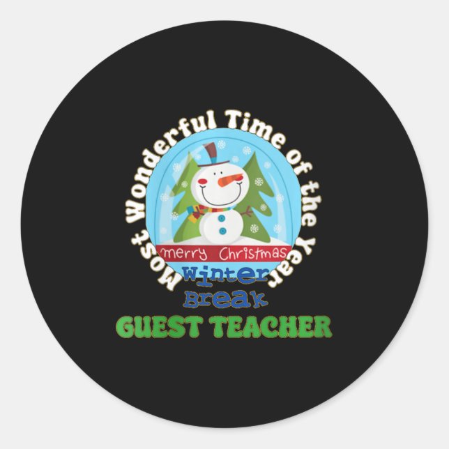 Pegatina Redonda profesor invitado - navidades v-neck 1 (Anverso)