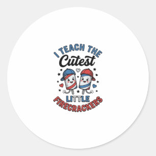 Pegatina Redonda Profesor Lindo Petardo Vintage Camiseta del Cuatro