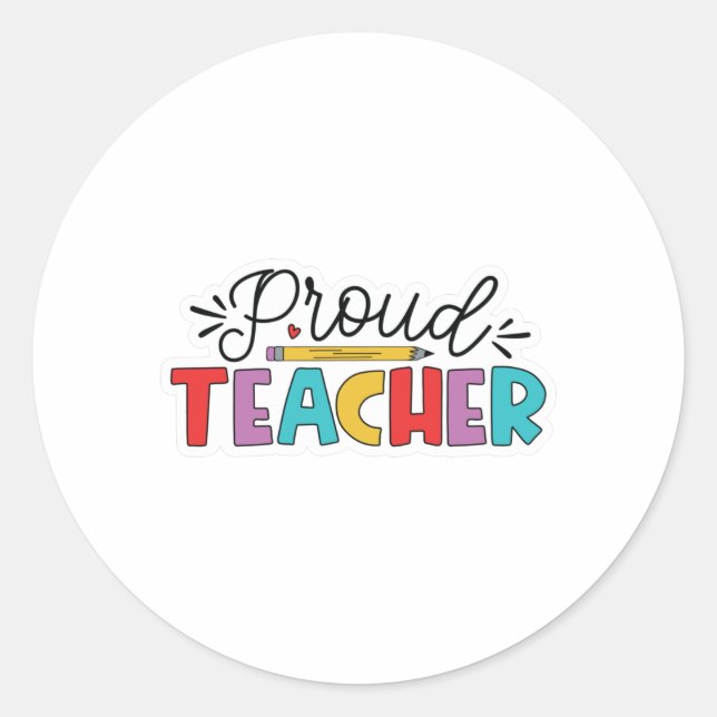 Pegatina Redonda Profesor orgulloso (Anverso)