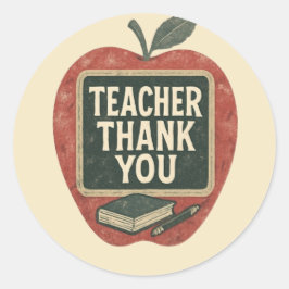 Pegatina Redonda Profesora de Grunge Industrial - Aula Vintage