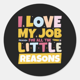 Pegatina Redonda Profesora de guardería