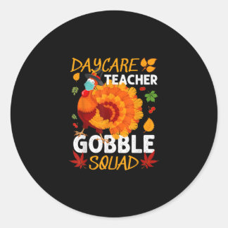 Pegatina Redonda Profesora de guardería Gobble Squad Turquía Face M