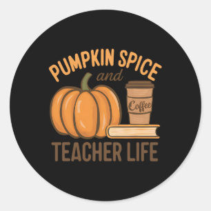 Pegatina Redonda Profesora De Halloween Y Especias