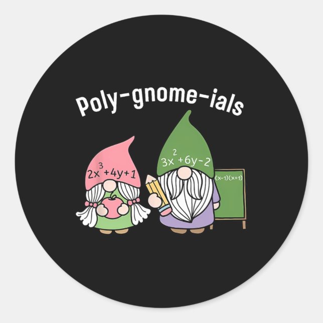 Pegatina Redonda Profesora de matemáticas de polignomeials (Anverso)
