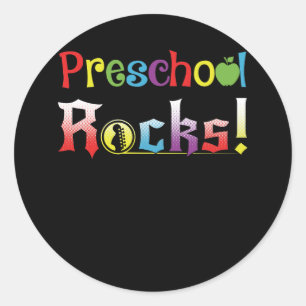 Pegatina Redonda Profesora de Rocas Preescolares