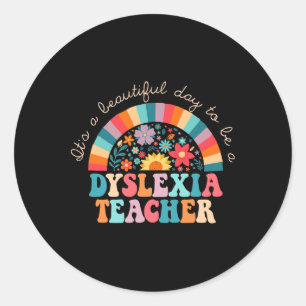 Pegatina Redonda Profesora dislexia Retro Dyslexia Terapia Sped Rai