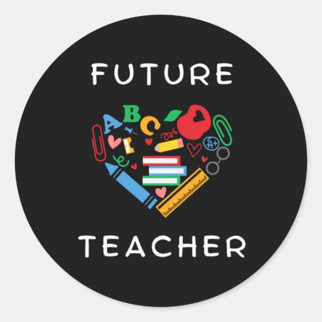Pegatina Redonda Profesora Futuro (Anverso)