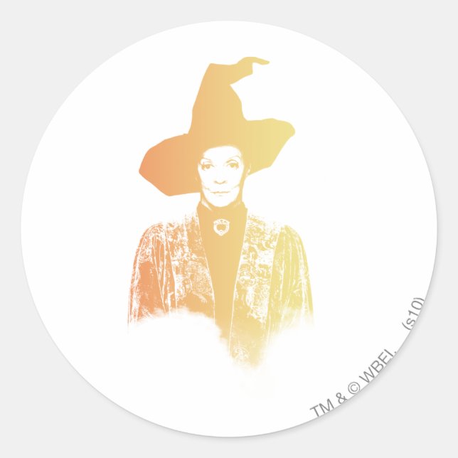 Pegatina Redonda Profesora Minerva McGonagall (Anverso)