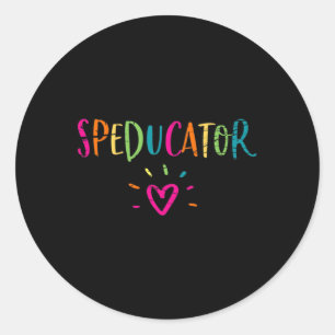 Pegatina Redonda Profesora Sped - Corazón de orador