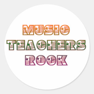 PEGATINA REDONDA PROFESORES DE MÚSICA ROCK