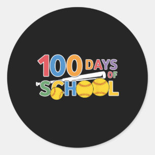 Pegatina Redonda Profesores Estudiantes Funny 100 Días De Softbyl E
