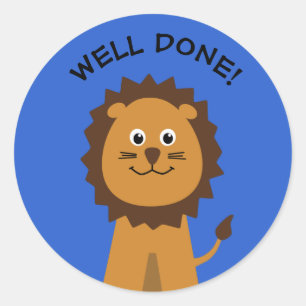 Pegatina Redonda Profesores hechos pozo del león azules