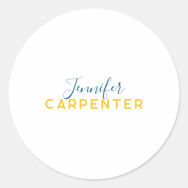 Pegatina Redonda Professional elegant modern minimalist plain (Anverso)