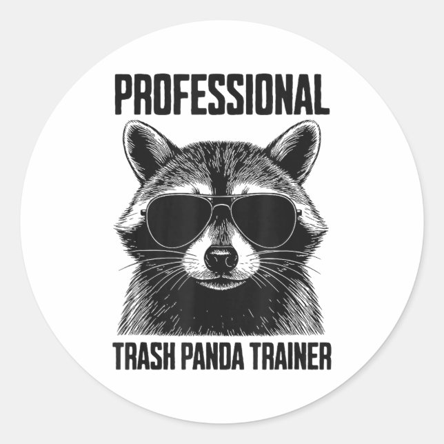 Pegatina Redonda Professional Trash Panda Trainer  (Anverso)
