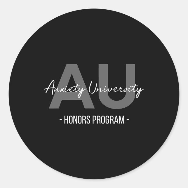 Pegatina Redonda Programa de Honores de Ansiedad Universitaria (Anverso)