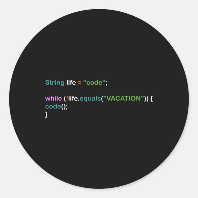 Pegatina Redonda Programador Nerd Computer Science Programation (Anverso)