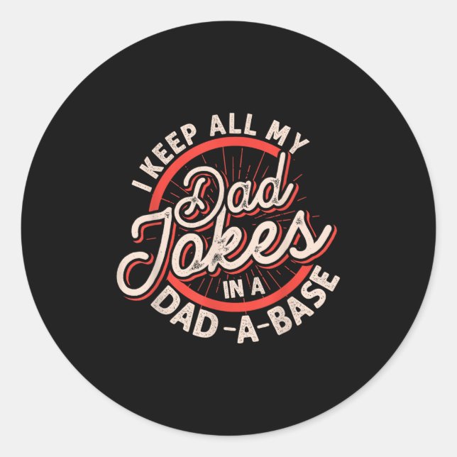 Pegatina Redonda Programmer Dad Nerdy Father Database Geeky Dad Jok (Anverso)