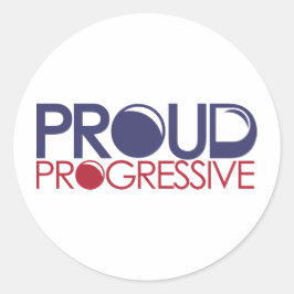 Pegatina Redonda Progresista orgulloso