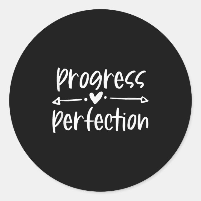 Pegatina Redonda Progress Over Perfection Motivational  (Anverso)