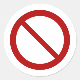 Pegatina Redonda Prohibición de ProhibirSign2_Vector_Clipart