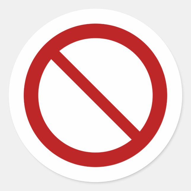 Pegatina Redonda Prohibición de ProhibirSign2_Vector_Clipart (Anverso)