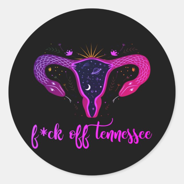 Pegatina Redonda Prohibición del aborto en Tennessee Protesta Celes (Anverso)