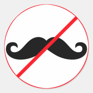 Pegatina Redonda ¡Prohibidas Bigotes!