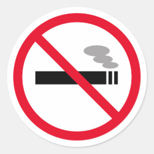 Pegatina Redonda Prohibido fumar sin fumar
