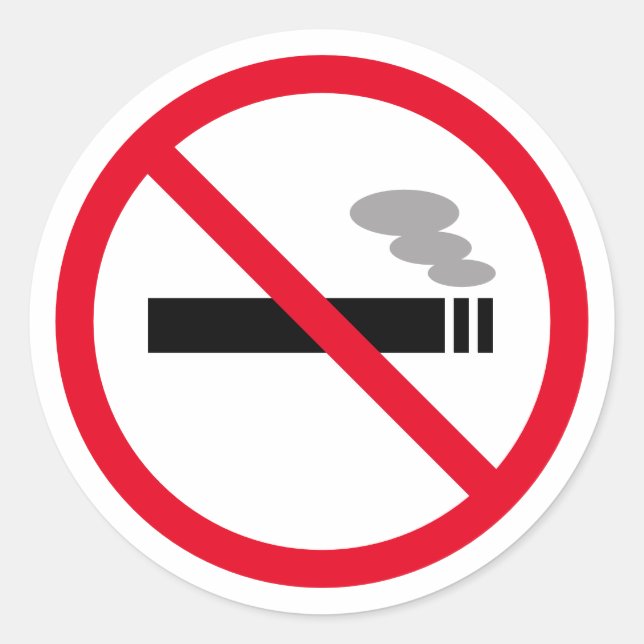 Pegatina Redonda Prohibido fumar sin fumar (Anverso)