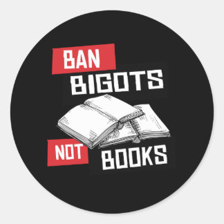 Pegatina Redonda Prohibir a los intolerantes no a los libros